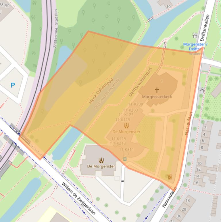 Kaart van postcodegebied 2712AT.