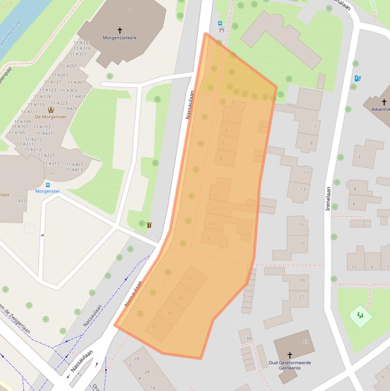 Kaart van postcodegebied 2712AX.