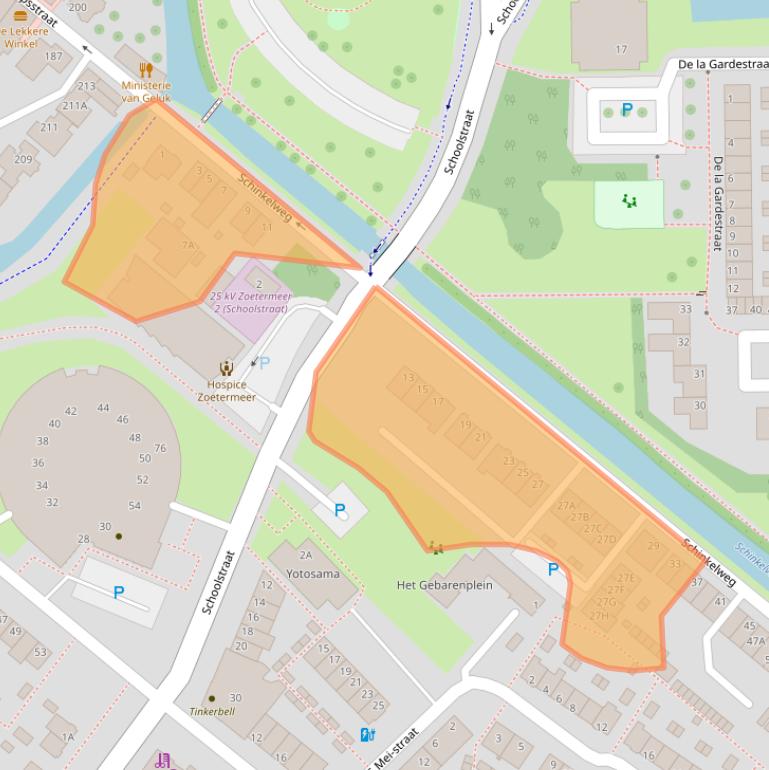 Kaart van postcodegebied 2712AZ.