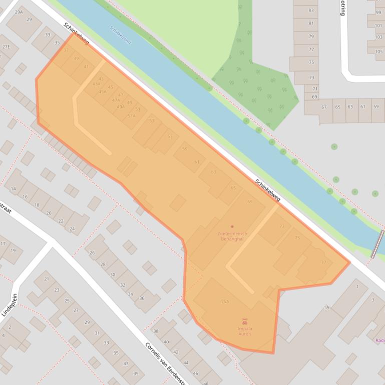 Kaart van postcodegebied 2712BA.