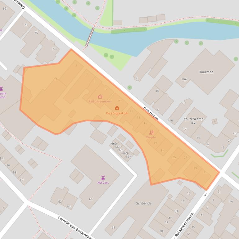 Kaart van postcodegebied 2712BB.