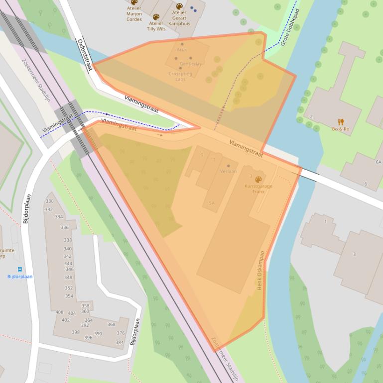 Kaart van postcodegebied 2712BZ.