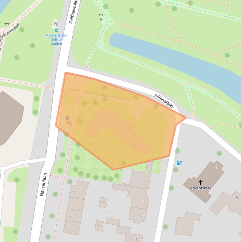 Kaart van postcodegebied 2712CA.