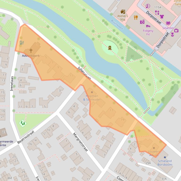 Kaart van postcodegebied 2712CB.