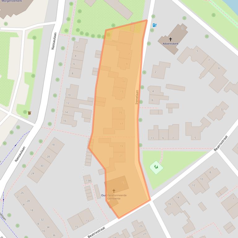 Kaart van postcodegebied 2712CC.