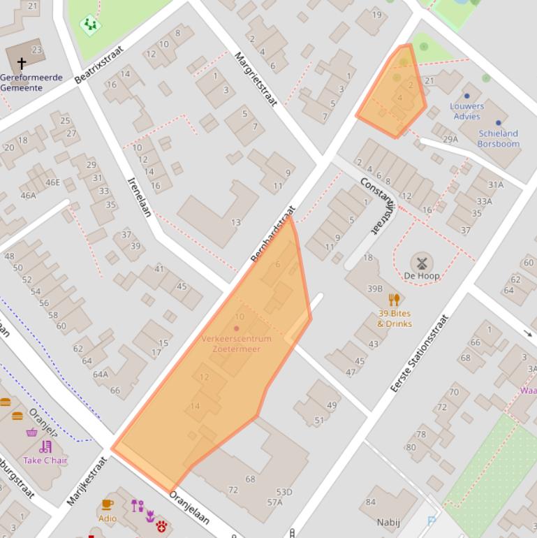 Kaart van postcodegebied 2712CS.