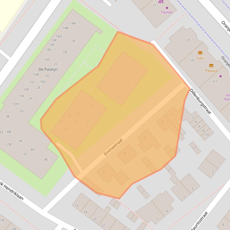 Kaart van postcodegebied 2712CX.