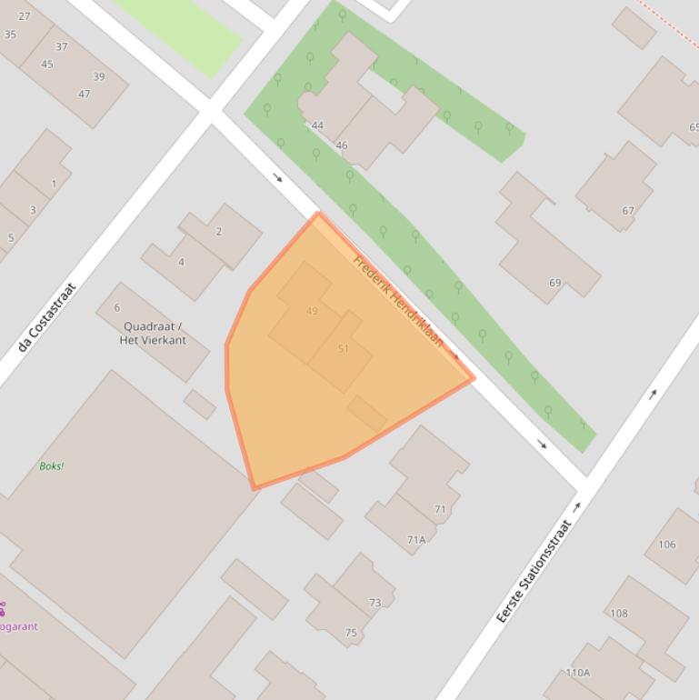 Kaart van postcodegebied 2712EC.