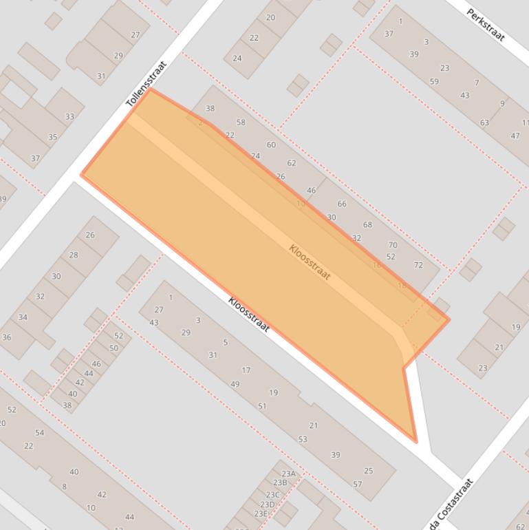 Kaart van postcodegebied 2712EP.