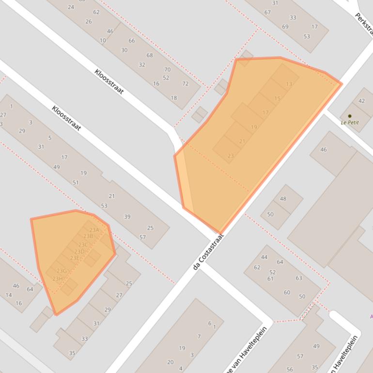 Kaart van postcodegebied 2712ET.