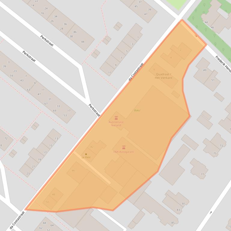 Kaart van postcodegebied 2712EW.