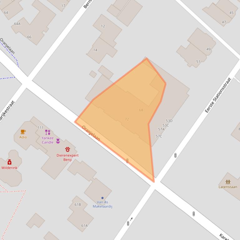 Kaart van postcodegebied 2712GG.