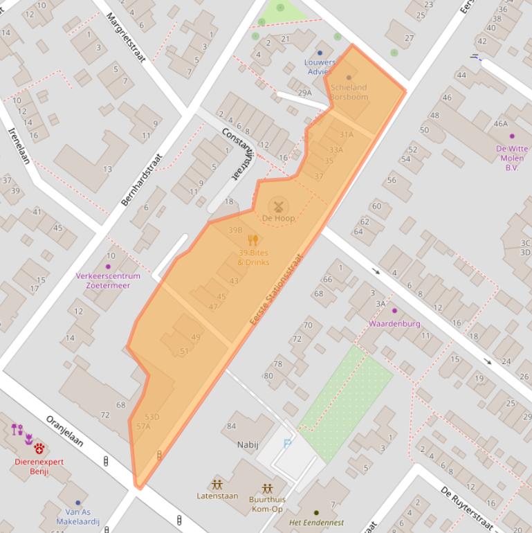 Kaart van postcodegebied 2712HB.