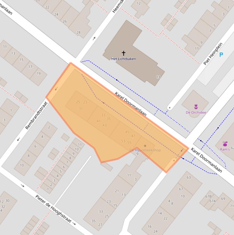 Kaart van postcodegebied 2712JB.