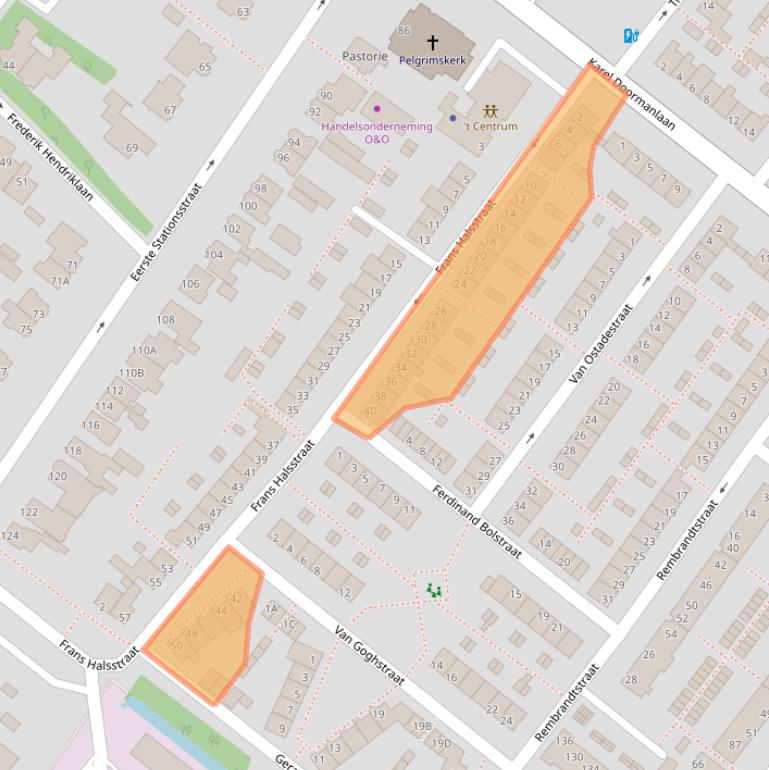 Kaart van postcodegebied 2712JV.