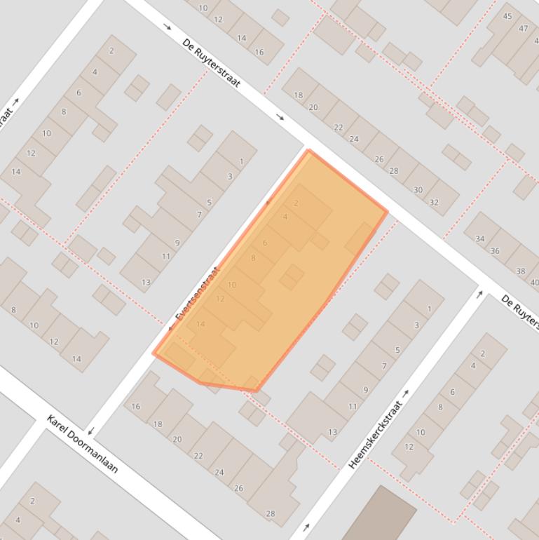 Kaart van postcodegebied 2712JZ.