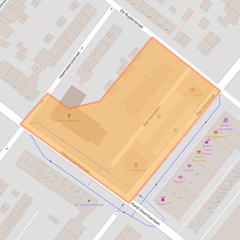 Kaart van postcodegebied 2712KC.