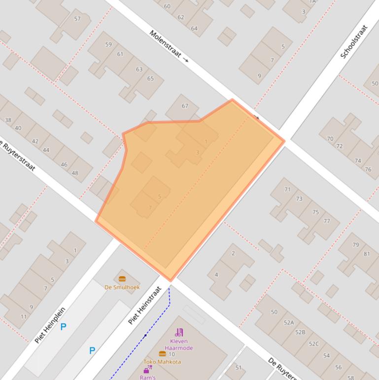 Kaart van postcodegebied 2712KD.