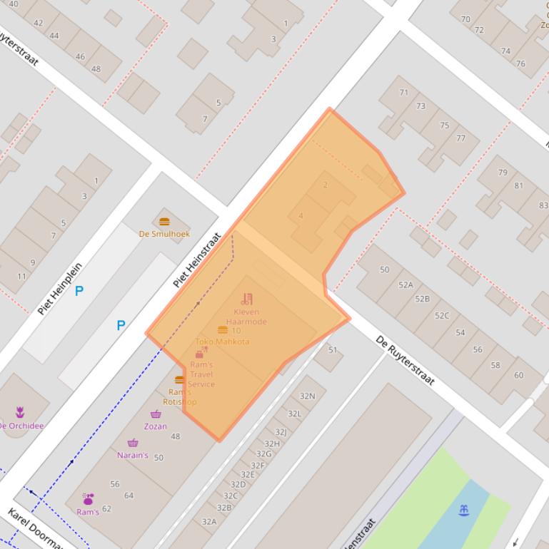 Kaart van postcodegebied 2712KE.