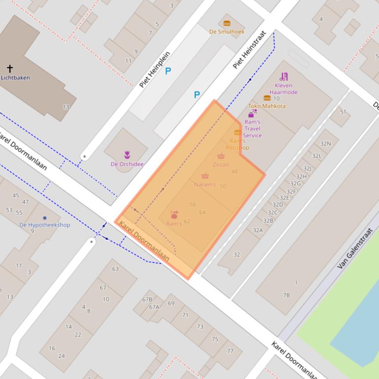 Kaart van postcodegebied 2712KG.