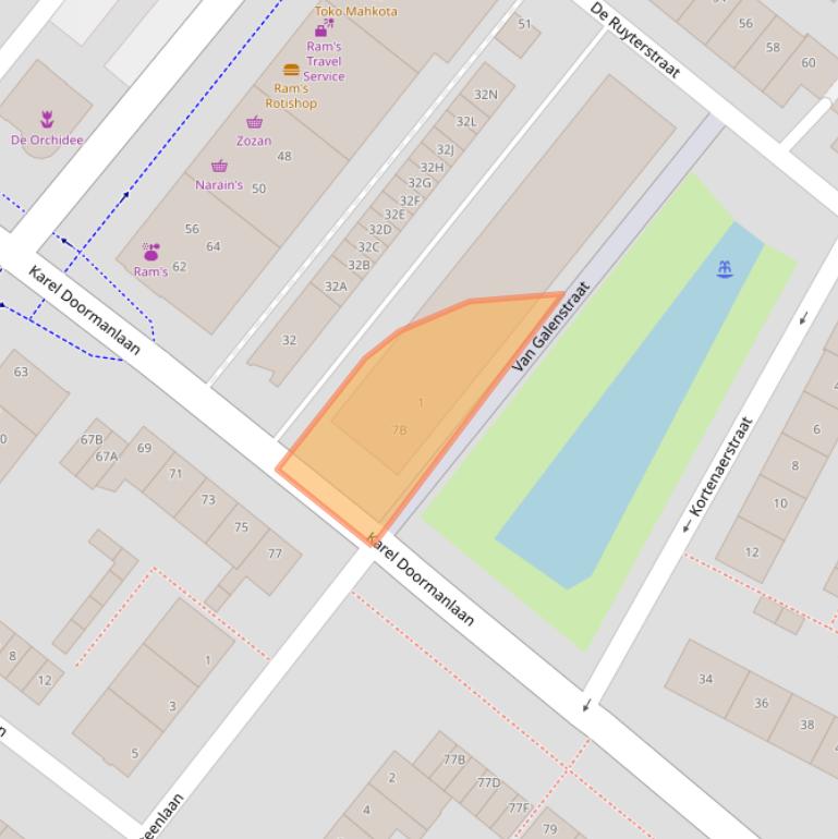 Kaart van postcodegebied 2712KH.