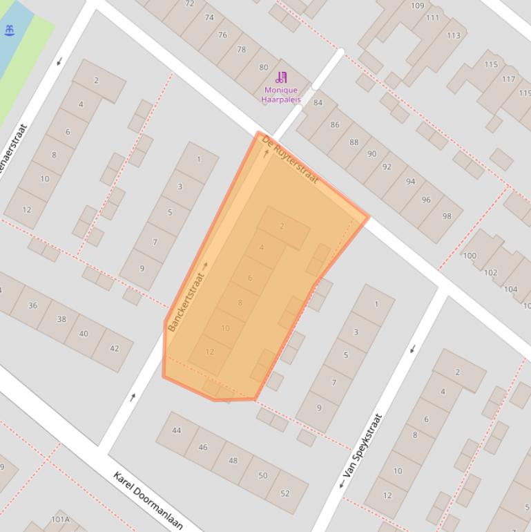 Kaart van postcodegebied 2712KL.