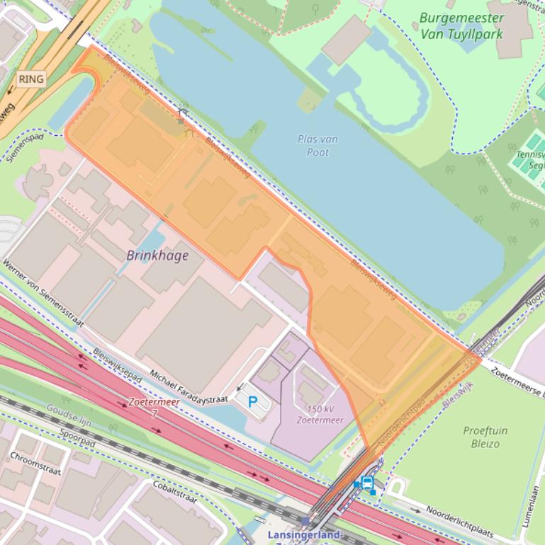 Kaart van postcodegebied 2712PB.