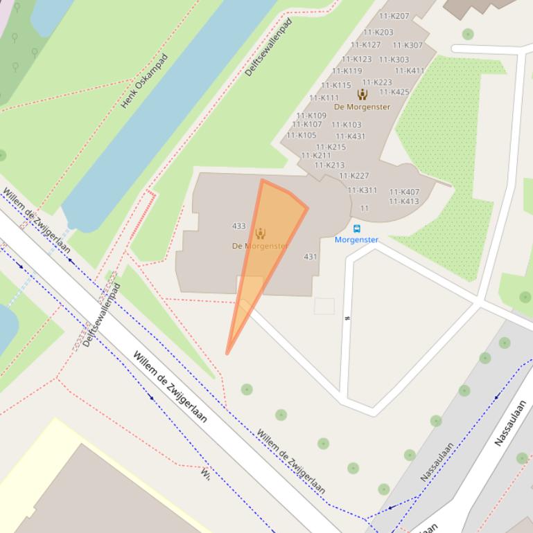 Kaart van postcodegebied 2712PZ.