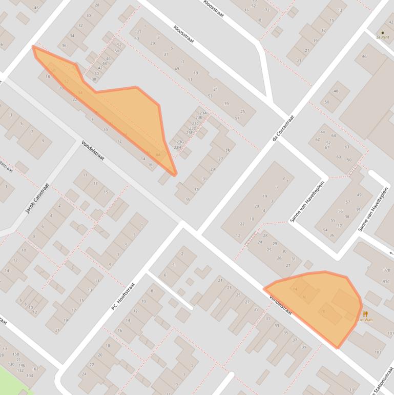Kaart van postcodegebied 2712RE.
