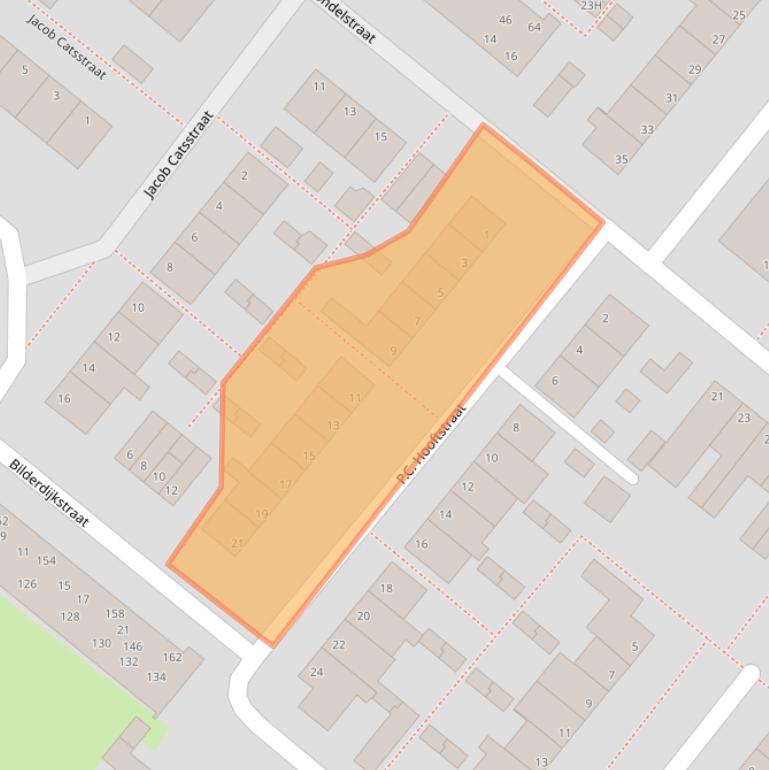 Kaart van postcodegebied 2712RJ.