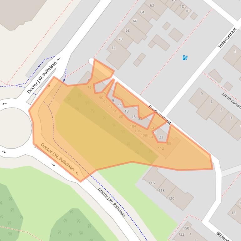 Kaart van postcodegebied 2712RW.