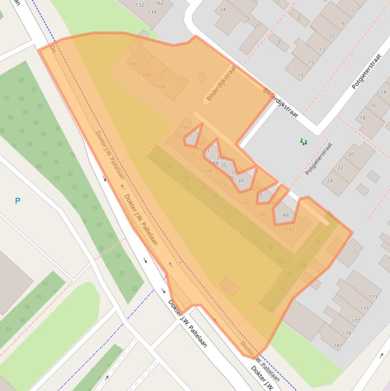 Kaart van postcodegebied 2712RZ.