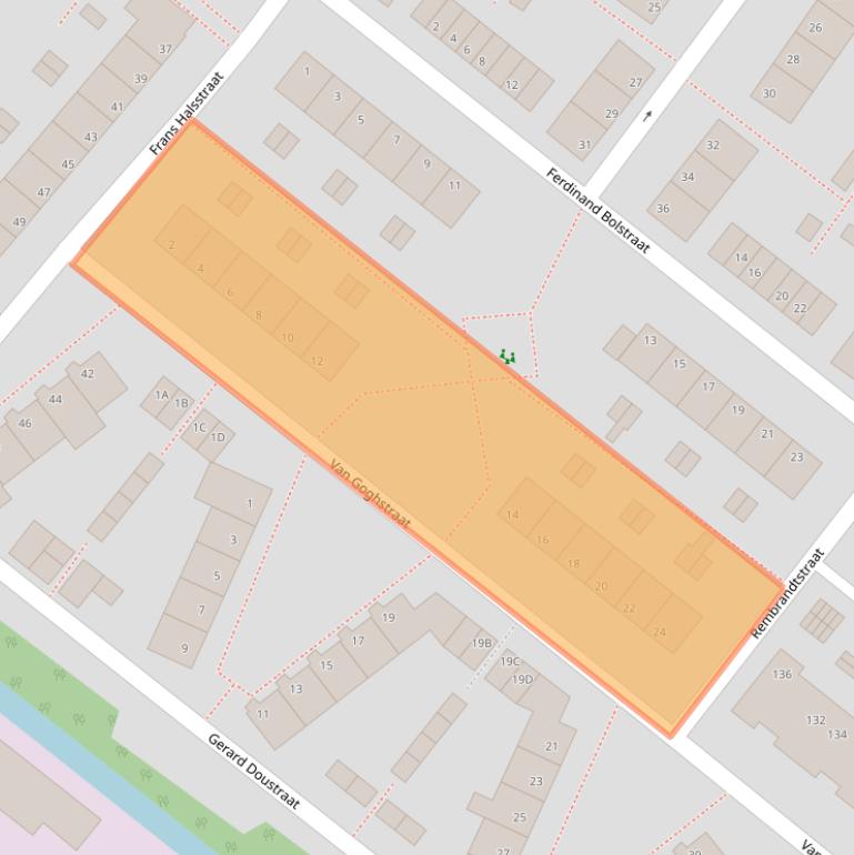 Kaart van postcodegebied 2712SL.