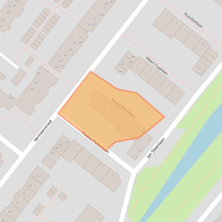 Kaart van postcodegebied 2712SZ.