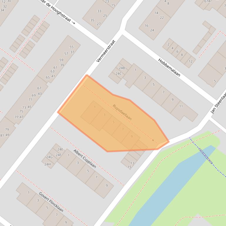 Kaart van postcodegebied 2712TB.