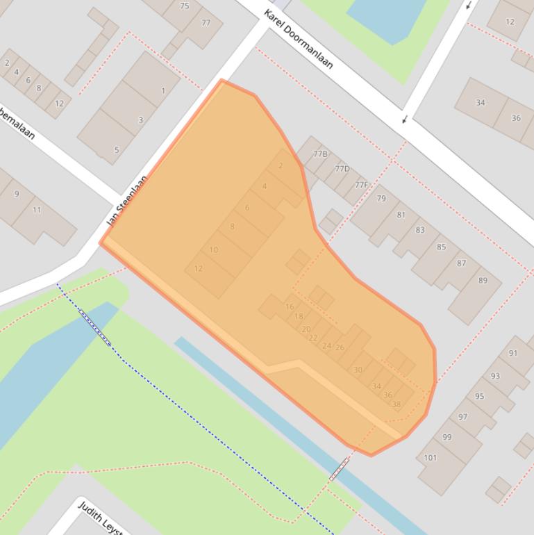 Kaart van postcodegebied 2712TG.