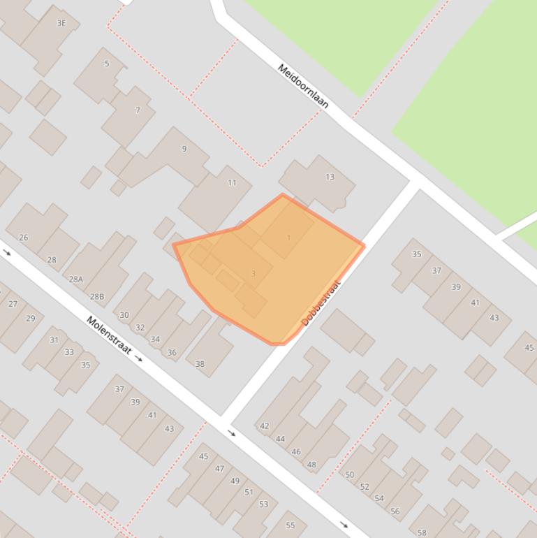 Kaart van postcodegebied 2712TV.