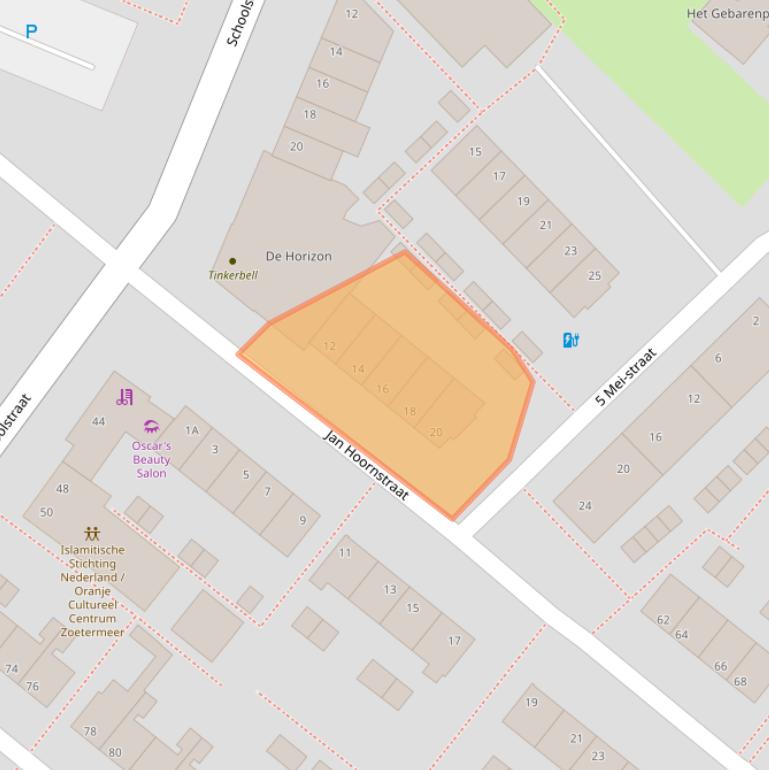 Kaart van postcodegebied 2712VB.