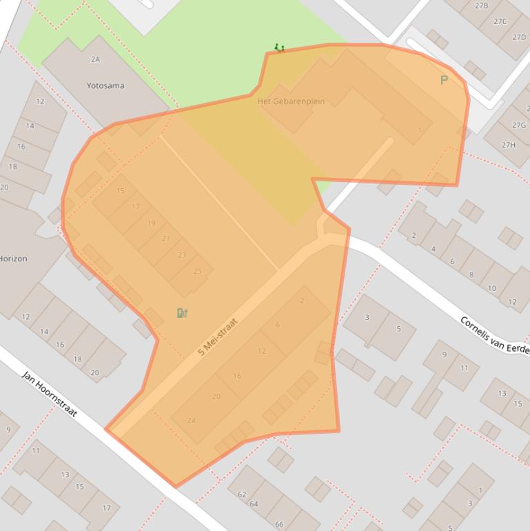 Kaart van postcodegebied 2712VD.