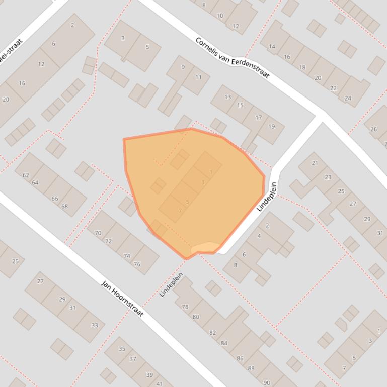 Kaart van postcodegebied 2712VE.