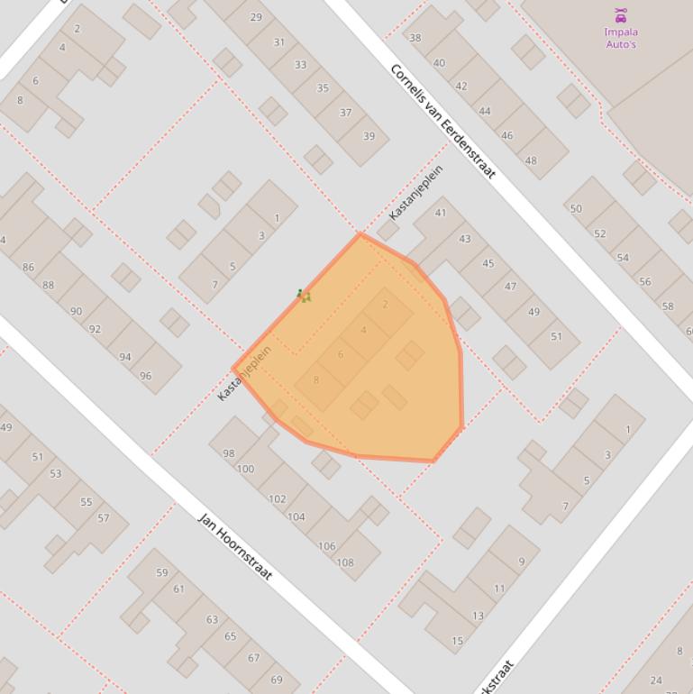 Kaart van postcodegebied 2712VJ.