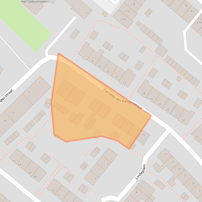 Kaart van postcodegebied 2712VK.