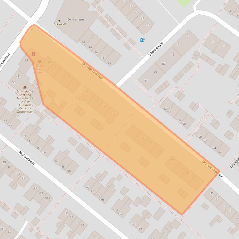 Kaart van postcodegebied 2712VP.