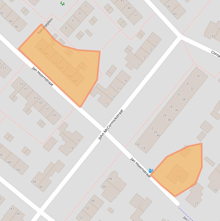 Kaart van postcodegebied 2712VV.