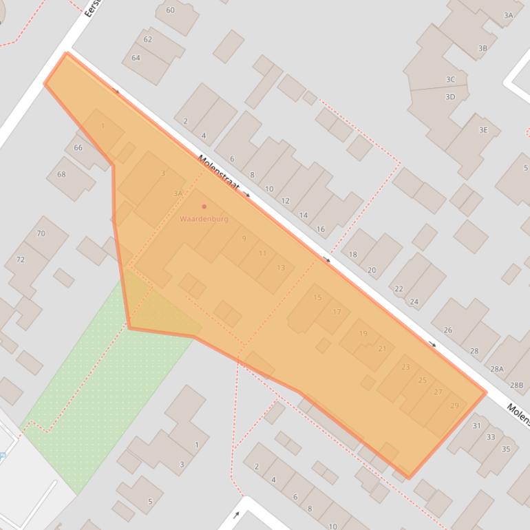 Kaart van postcodegebied 2712XG.
