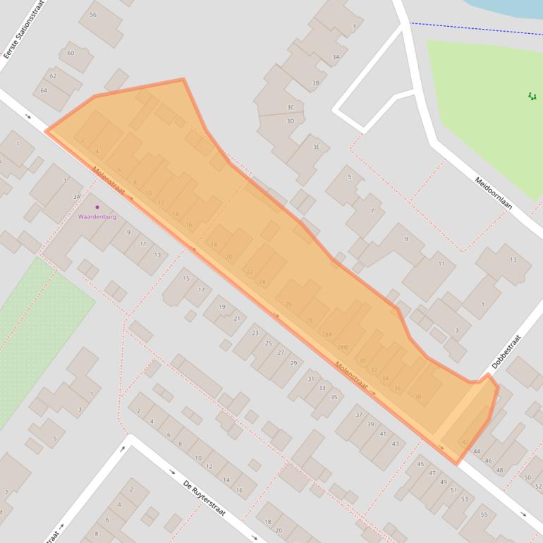 Kaart van postcodegebied 2712XM.