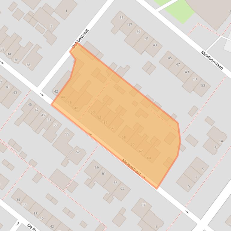 Kaart van postcodegebied 2712XN.