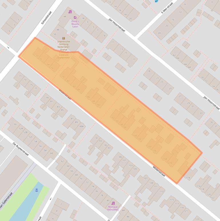 Kaart van postcodegebied 2712XP.