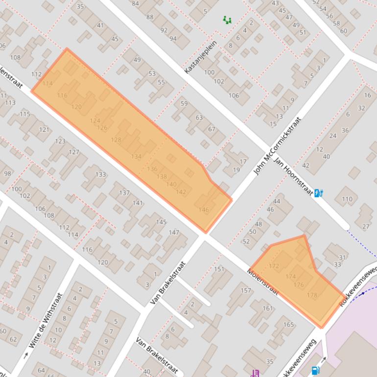 Kaart van postcodegebied 2712XR.