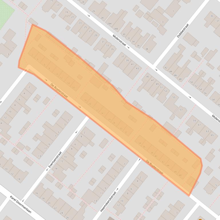 Kaart van postcodegebied 2712XS.